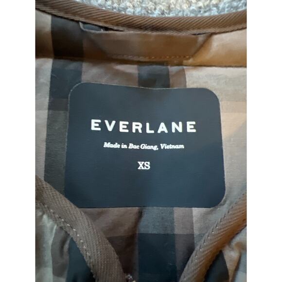 Everlane PRIMALOFT Women Brown Plaid Cotton Lined Full Zip Cozy Puffer Jacket XS - Picture 7 of 13